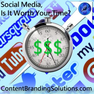 An Image of a clock with Social Media icons in the background - Social Media, is it Worth Your Time? An article by Content Branding Solutions