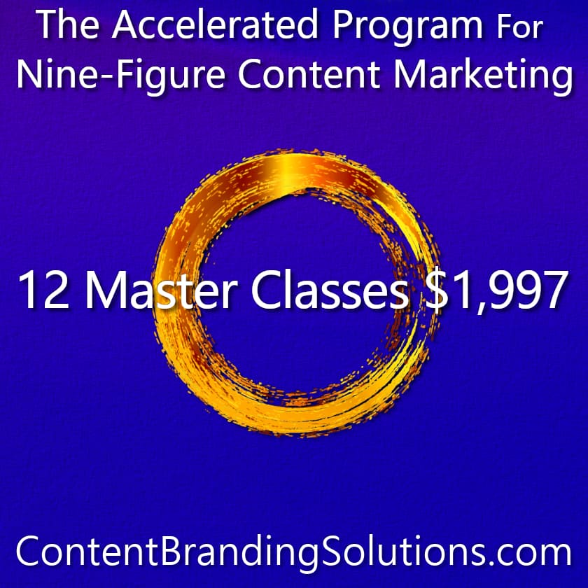 12 Master Classes for just $1,997 - A Comprehensive Master Class series To Branding And Content Marketing that will help you Create Your roadmap to success